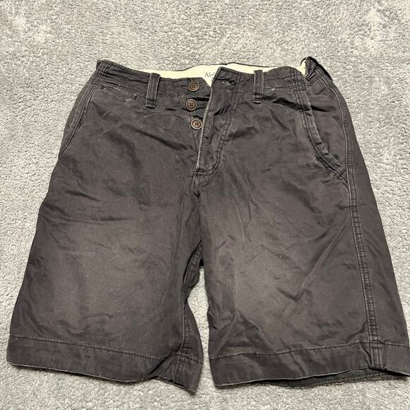 Abercrombie & Fitch Cargo Shorts Mens 30 Blue Gray Button Fly Baggy - Picture 1 of 8